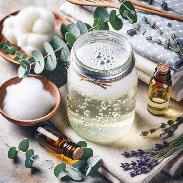 Homemade fabric softener with essential oils for a fresh scent