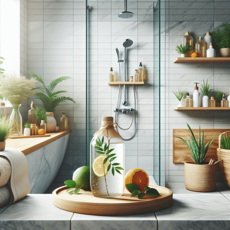 Homemade natural shower cleaner for a fresh and safe bathroom