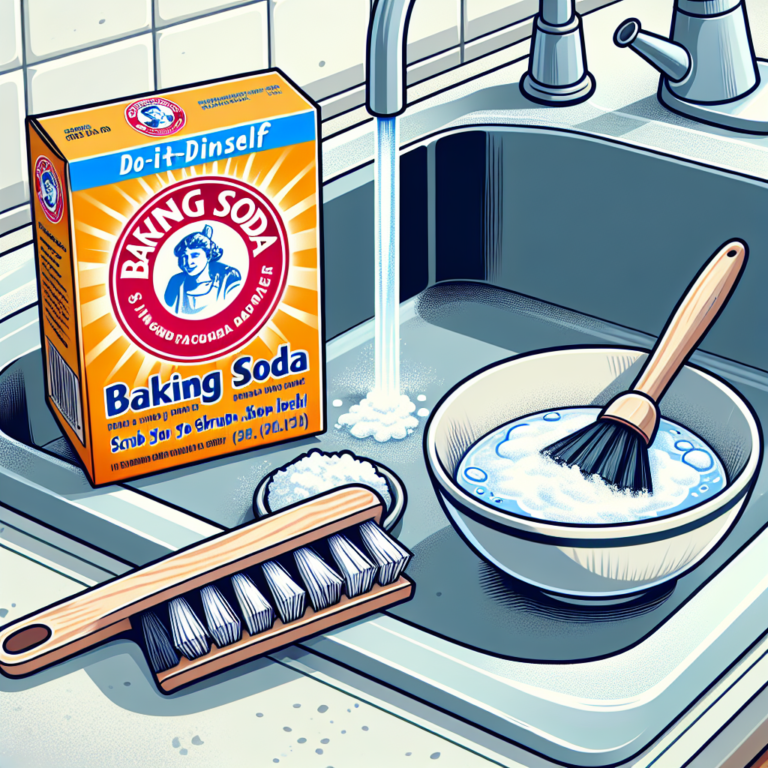DIY kitchen sink scrub with baking soda for a deep clean